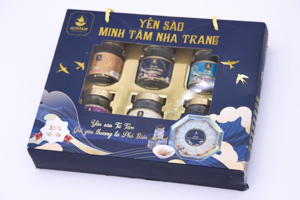 Bao bì yến sào có tem chống giả và mã QR truy xuất nguồn gốc